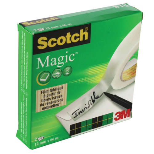 3M Scotch Magic Tape 12mmx66m Pk2