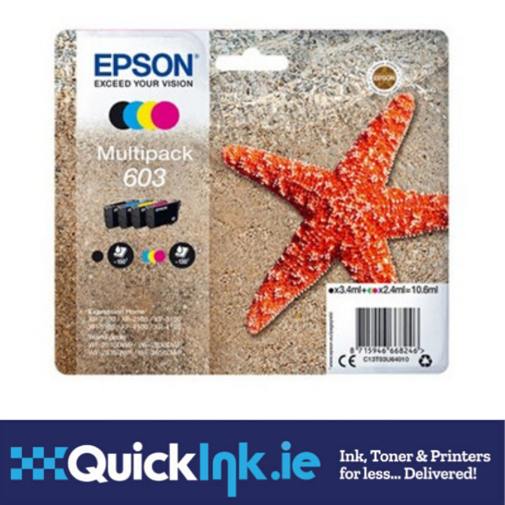 Genuine Epson 603, 603 XL Multipack Ink Cartridges - C13T03U64010