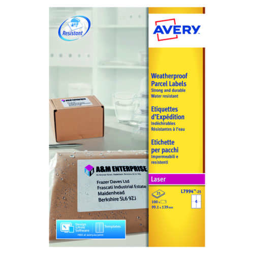 Avery Weather Proof Ship Label Wht Pk100