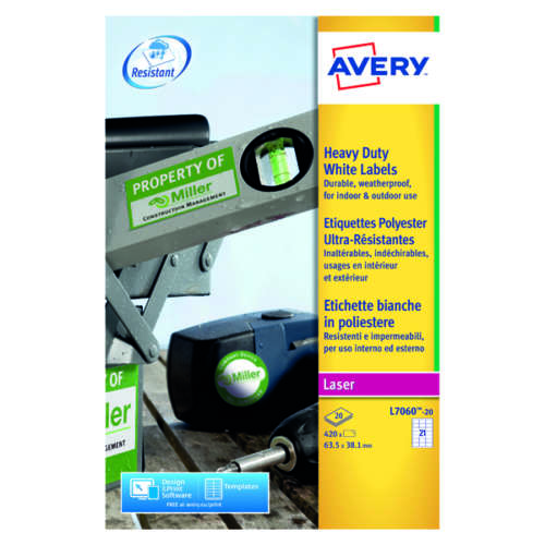 Avery Hvy Duty Laser Label White Pk420