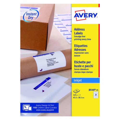 Avery Inkjet Address Labels 21 Sheet