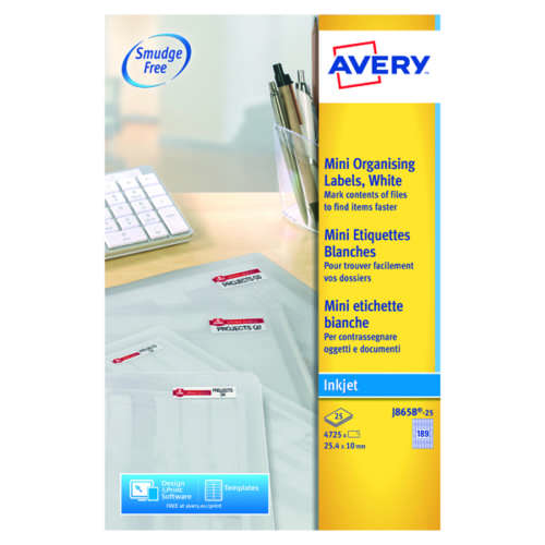 Avery Inkjet Mini Ink Labels Wht Pk4725