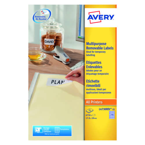 Avery Laser Mini Labels Wht Pk6750