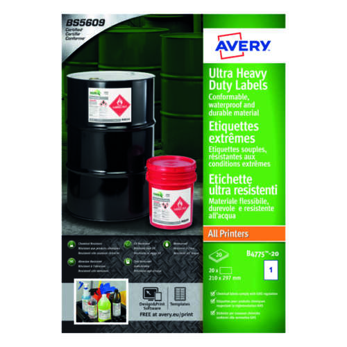 Avery Ul Res Labels 210x297mm Pk20