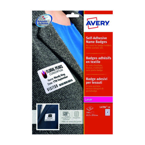 Avery Slf Adhes Badge Wht Pk540