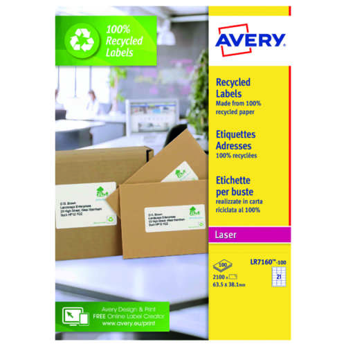 Avery LR7160-100 Laser Addr Label P2100