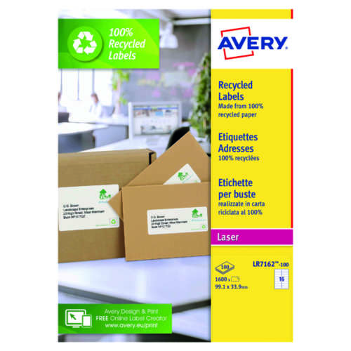 Avery LR7162-100 Laser Addr Label P1600