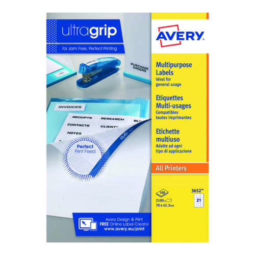 Avery 3652 Multipurpose Label Pk2100