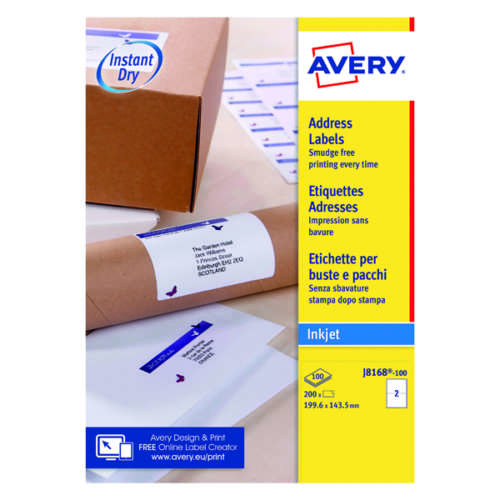 Avery Inkjet Address Labels 2 Sheet P200
