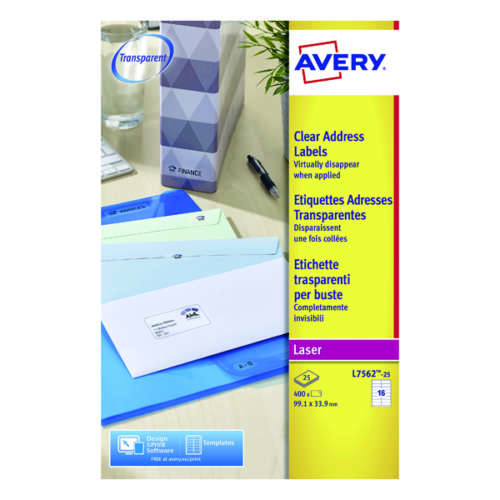 Avery L7562-25 Laser Labels 99.1x34 P400