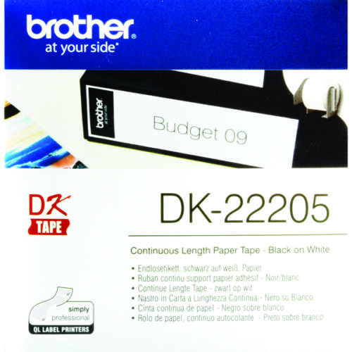 Brother Black/White Cont Paper Tape 62mm