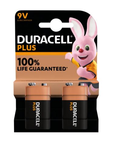 Duracell Plus 9V Battery Pk2