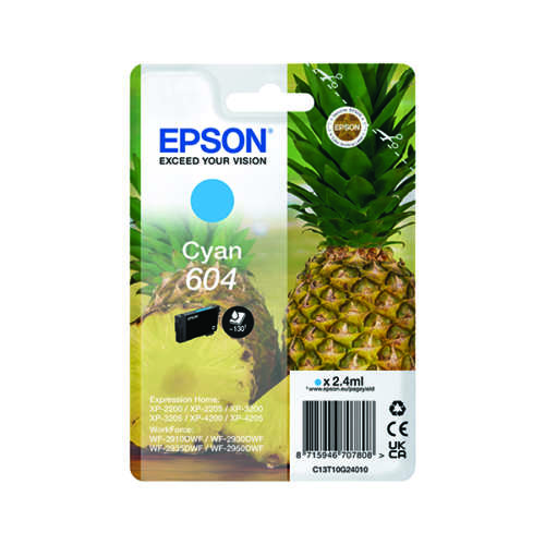 Epson 604 Ink Cartridge Pineapple Cyan (Epson original)