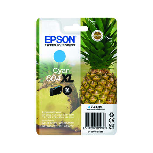 Epson 604XL Ink Cartridge High Yield Pineapple Cyan (Epson original)