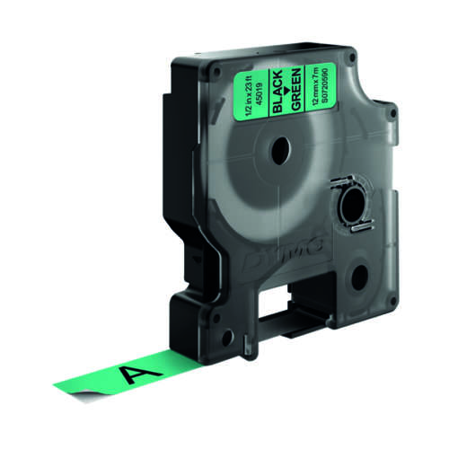Dymo 4500 Label Tape 12mm Black Green