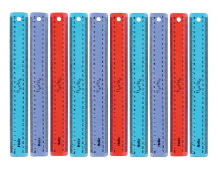 Helix Assorted Translucent Flexirule Rulers 30cm