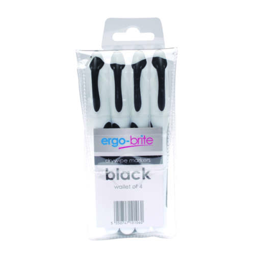 Ergo-Brite Drywipe Marker Grip Black Pack of 4