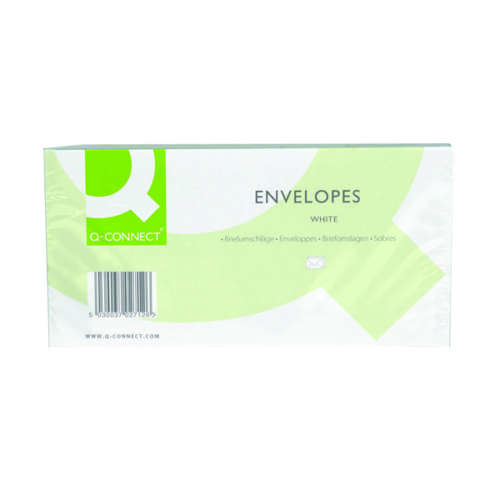 Q-Connect DL Envelopes Window Peel and Seal 100gsm White KF03000