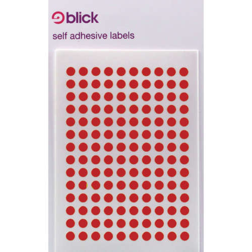 Blick Coloured Labels 5mm Red Pk19600