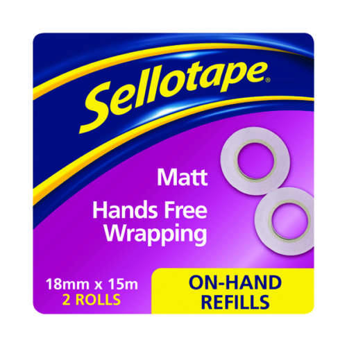 Sellotape Refill Matt 18mmx15m Pk2