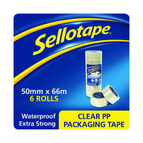 Sellotape Clear Packing Tape 50mmx66m 6 Pack