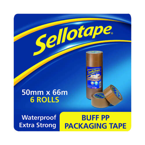 Sellotape Packing Tape Buff 50mmx66m 6 Pack