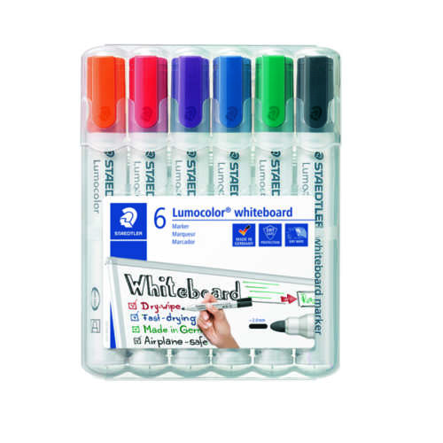 Staedtler Lumo 351 Drywipe Assorted 6 Pk