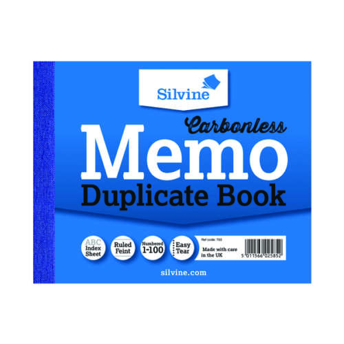 Silvine Duplicate Memo Book 703-T Pk12