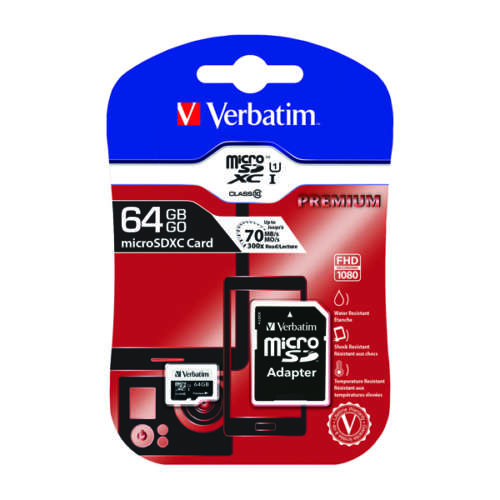 Verbatim 64Gb SDXC Micro Card/Adapter